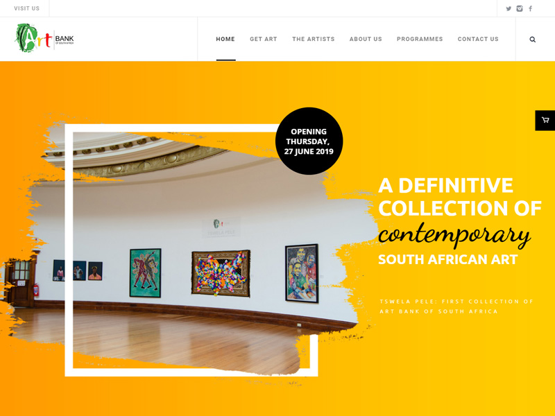 The Art Bank of South Africa or ArtbankSA is a new initiative from the Department of Arts and Culture as part of the Mzansi Golden Economy (MGE) strategy implementation and is hosted by the National Museum Bloemfontein, an agency of the Department of Arts and Culture. The Art Bank of South Africa is tasked with purchasing artworks from South African artists, particularly that of emerging artists in order to lease and sell the artworks to South African government departments, private companies and private individuals. Focussed on nurturing emerging contemporary South African artists the annual acquisitions by the Department of Arts & Culture will be available for leasing by means of the website; which boasts an online store.